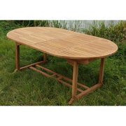 Eettafel Oval Extension Teakhout Naturel hout 180-180x100 cm-Eettafels-Livingfurn