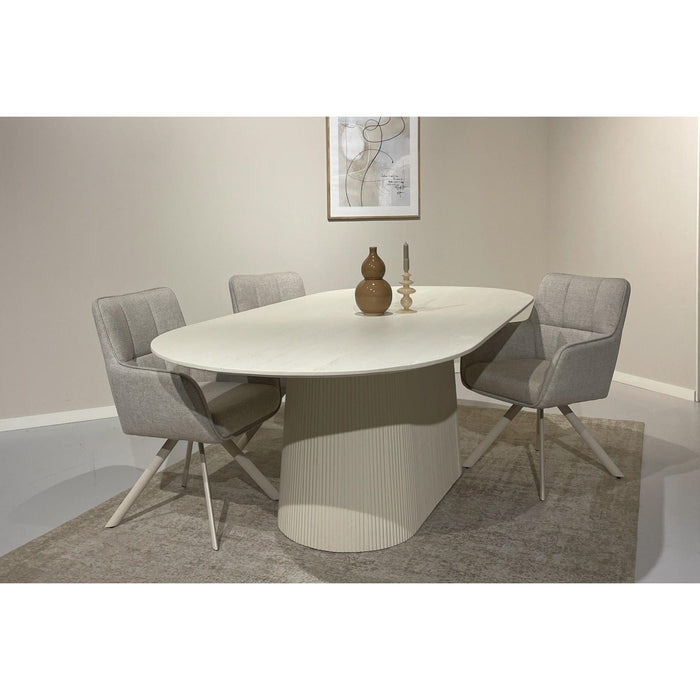 Eettafel Patrice Mangohout Crème wit 110x200 cm-Eettafels-Livingfurn
