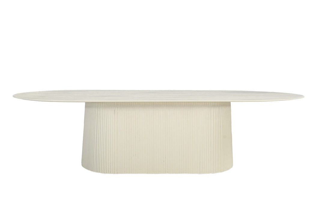 Eettafel Patrice Mangohout Crème wit 110x300 cm-Eettafels-Livingfurn
