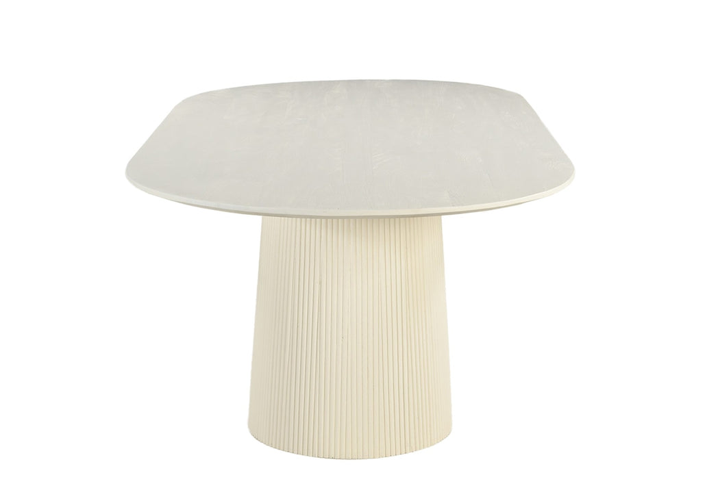 Eettafel Patrice Mangohout Crème wit 110x300 cm-Eettafels-Livingfurn