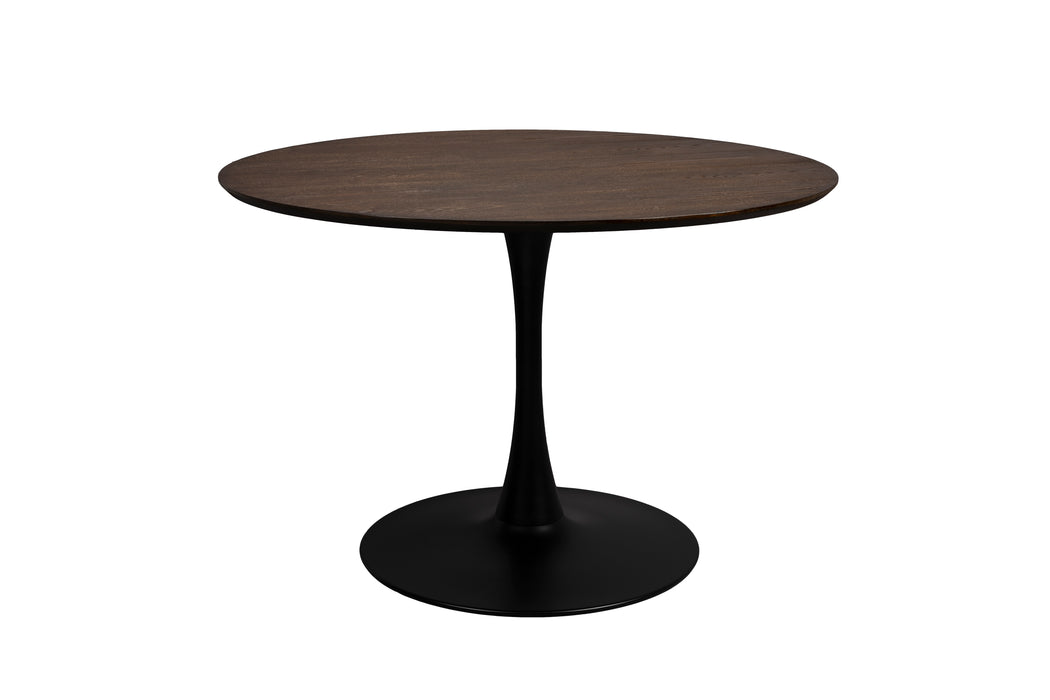 Eettafel Raku MDF,Teak veneer Zwart Ø110x75 cm-Eettafels-Creating Home