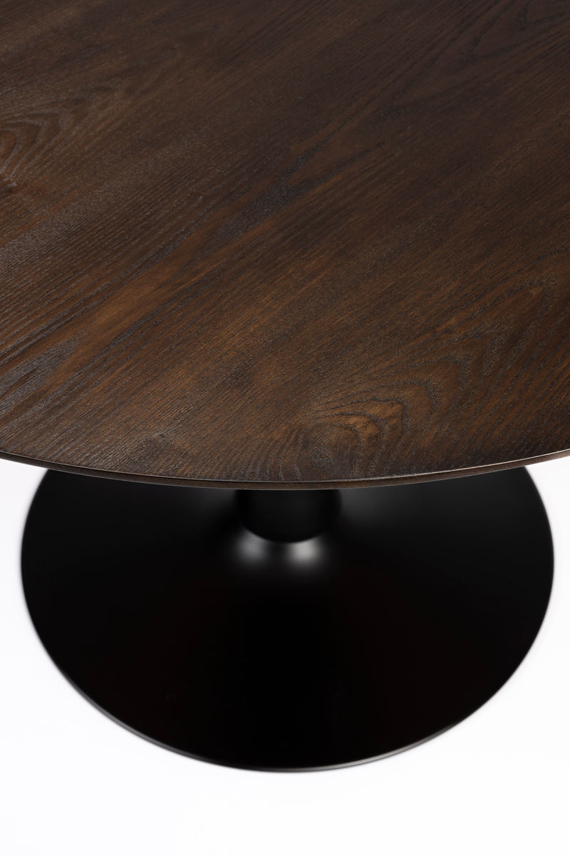Eettafel Raku MDF,Teak veneer Zwart Ø110x75 cm-Eettafels-Creating Home