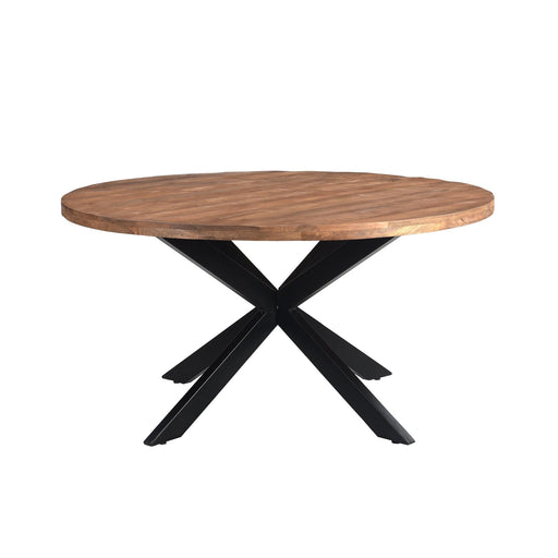 Eettafel Rocky Mangohout Naturel hout 130 cm 130x130x76 cm-Eettafels-Livingfurn