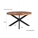 Eettafel Rocky Mangohout Naturel hout 130 cm 130x130x76 cm-Eettafels-Livingfurn