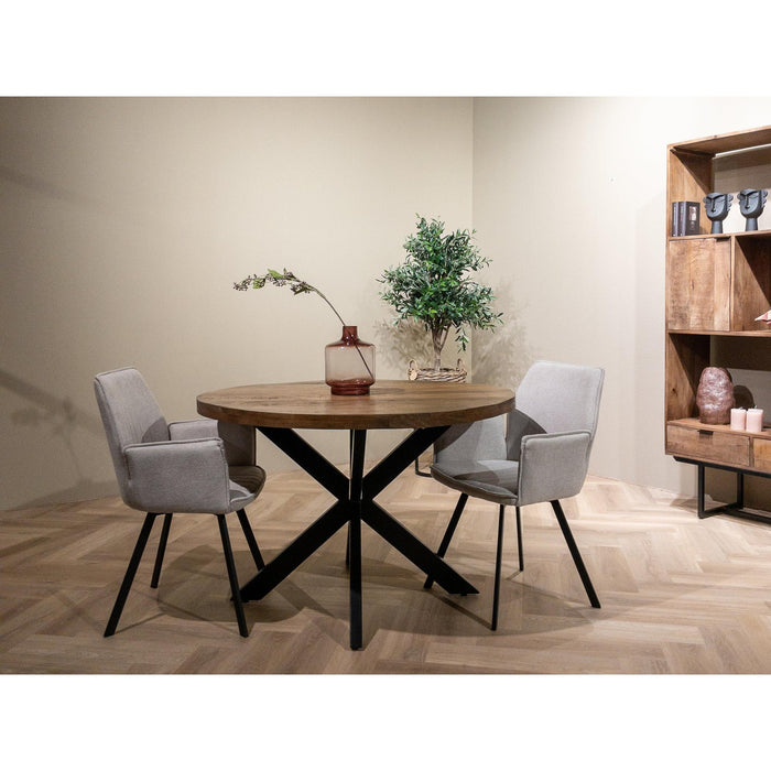 Eettafel Rocky Mangohout Naturel hout 130 cm-Eettafels-Livingfurn