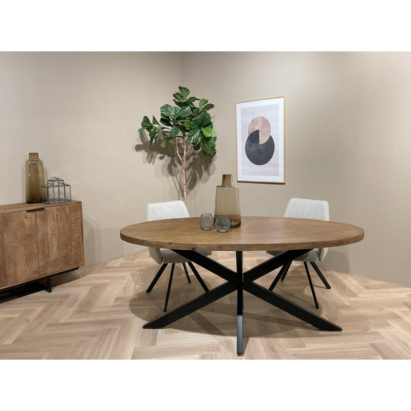 Eettafel Rocky Mangohout Naturel hout 210x100 cm-Eettafels-Livingfurn