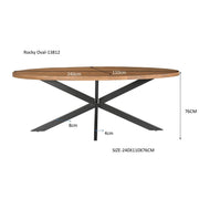 Eettafel Rocky Mangohout Naturel hout 240x110 cm-Eettafels-Livingfurn
