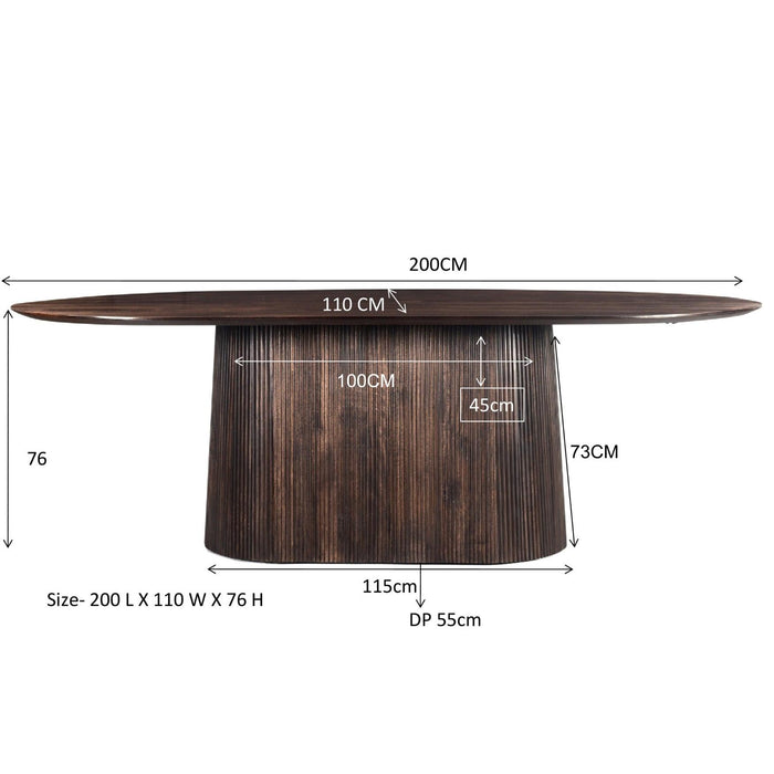 Eettafel Salvator Mangohout Bruin 110x200 cm-Eettafels-Livingfurn