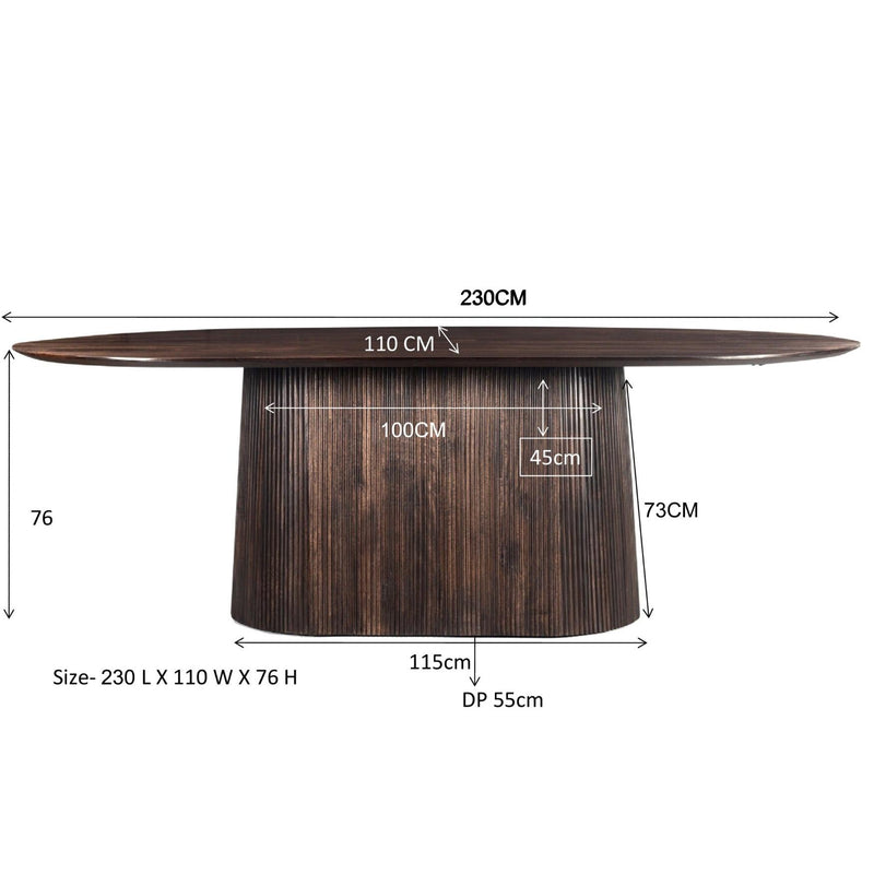 Eettafel Salvator Mangohout Bruin 110x230 cm 13943-Eettafels-Livingfurn