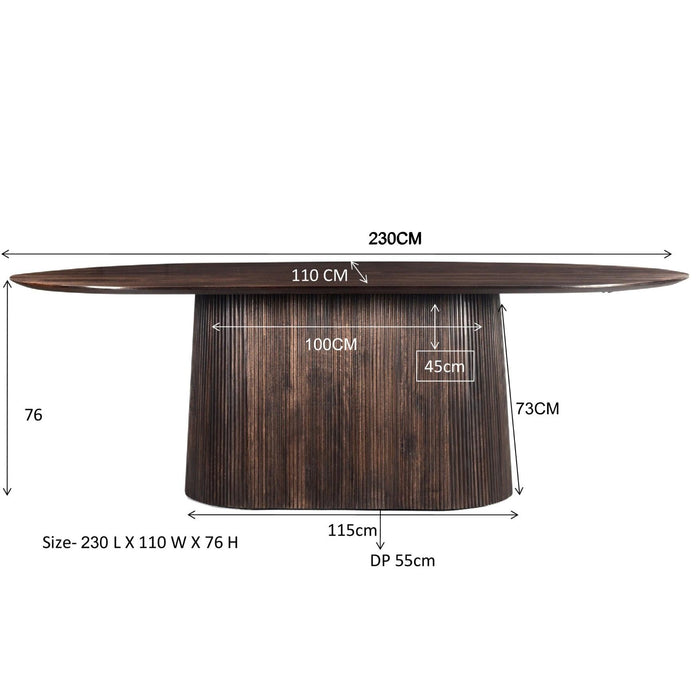 Eettafel Salvator Mangohout Bruin 110x230 cm 13943-Eettafels-Livingfurn