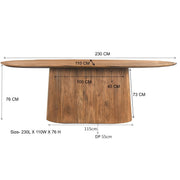 Eettafel Salvator Mangohout Bruin 110x230 cm 20001-Eettafels-Livingfurn