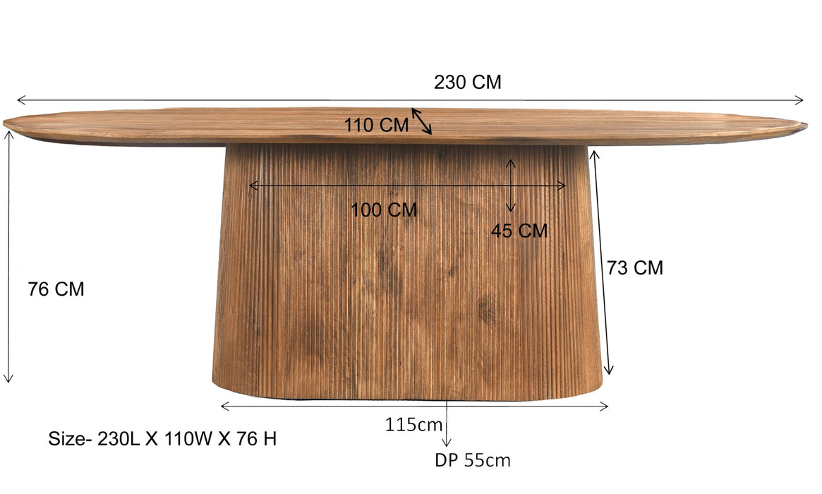 Eettafel Salvator Mangohout Bruin 110x230 cm-Eettafels-Livingfurn
