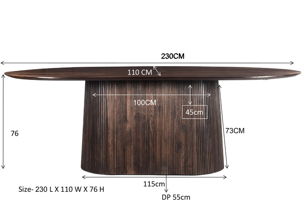 Eettafel Salvator Mangohout Bruin 110x230 cm-Eettafels-Livingfurn