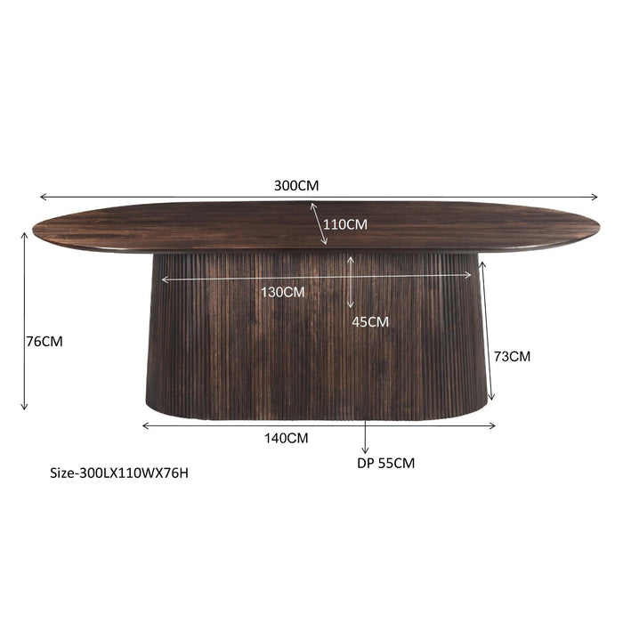 Eettafel Salvator Mangohout Bruin 110x300 cm-Eettafels-Livingfurn