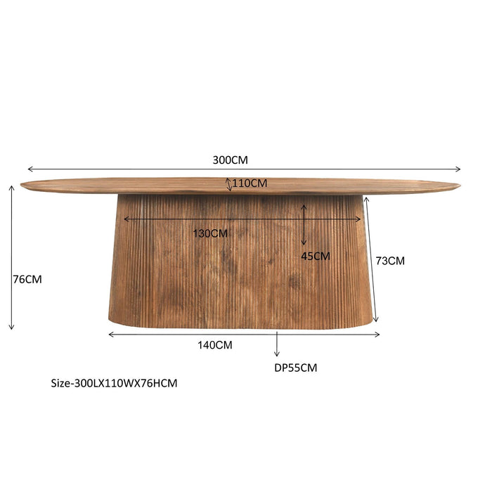 Eettafel Salvator Mangohout Bruin 110x300 cm-Eettafels-Livingfurn