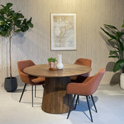 Eettafel Salvator Mangohout Bruin 130 cm 130x130x76 cm 13968-Eettafels-Livingfurn