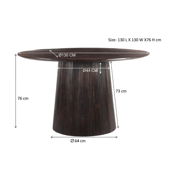 Eettafel Salvator Mangohout Bruin 130 cm 130x130x76 cm 20002-Eettafels-Livingfurn