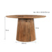 Eettafel Salvator Mangohout Bruin 130 cm 130x130x76 cm-Eettafels-Livingfurn