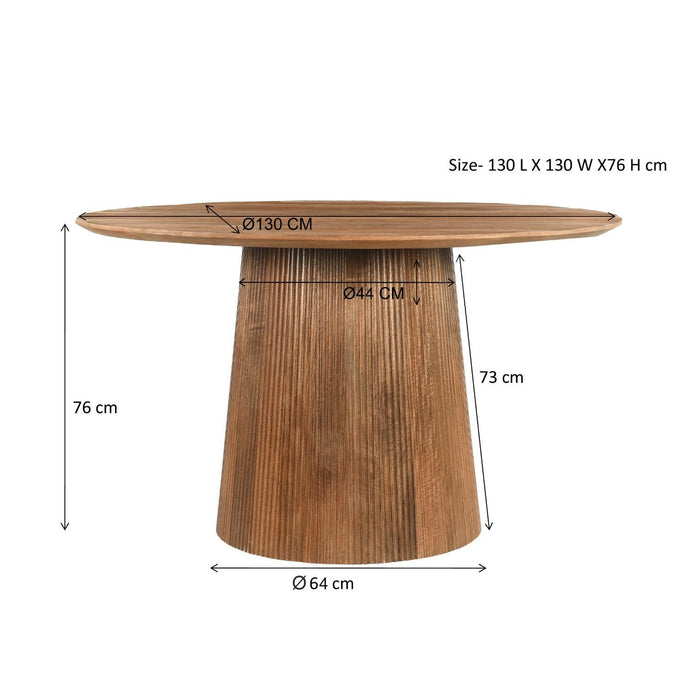 Eettafel Salvator Mangohout Bruin 130 cm-Eettafels-Livingfurn