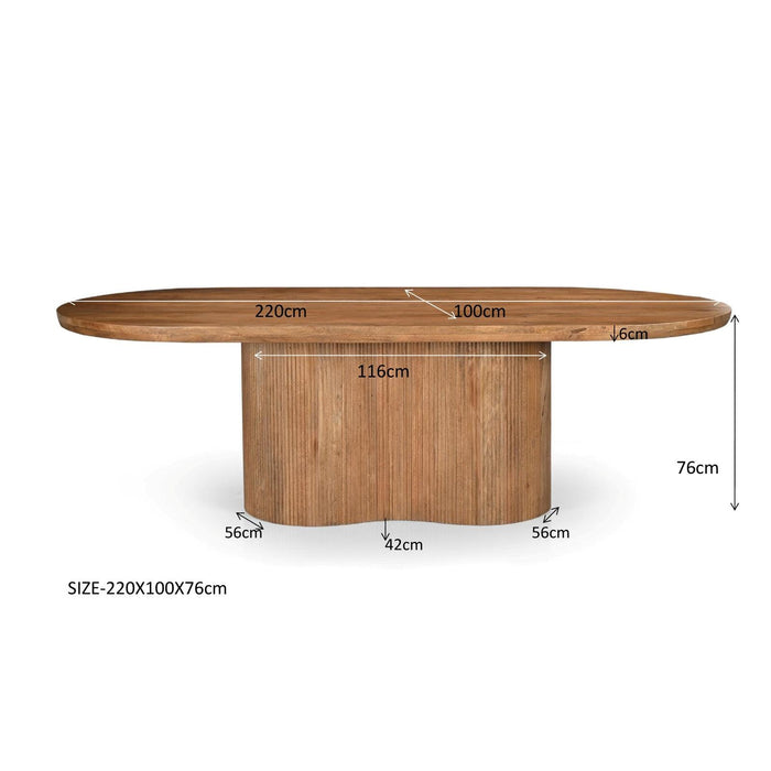 Eettafel Sevilla Mangohout Bruin 100x220 cm 31175-Eettafels-Livingfurn