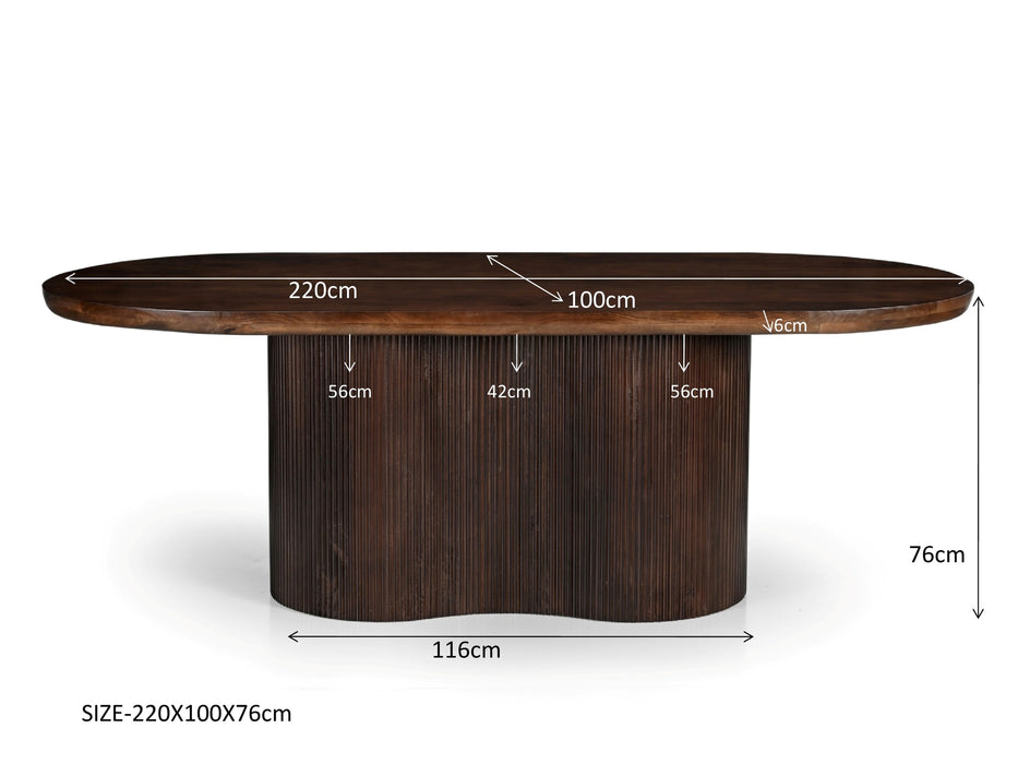 Eettafel Sevilla Mangohout Bruin 100x220 cm-Eettafels-Livingfurn