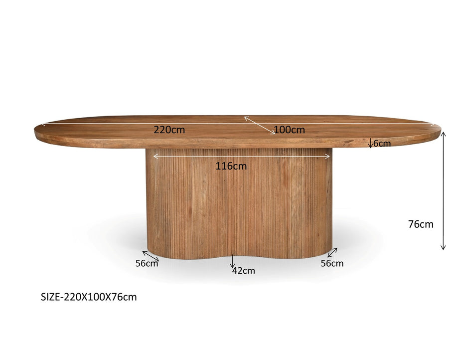 Eettafel Sevilla Mangohout Bruin 100x220 cm-Eettafels-Livingfurn