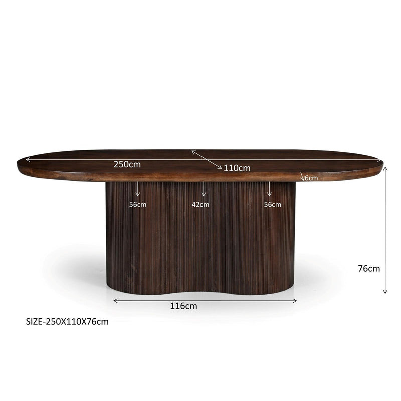 Eettafel Sevilla Mangohout Bruin 110x250 cm-Eettafels-Livingfurn