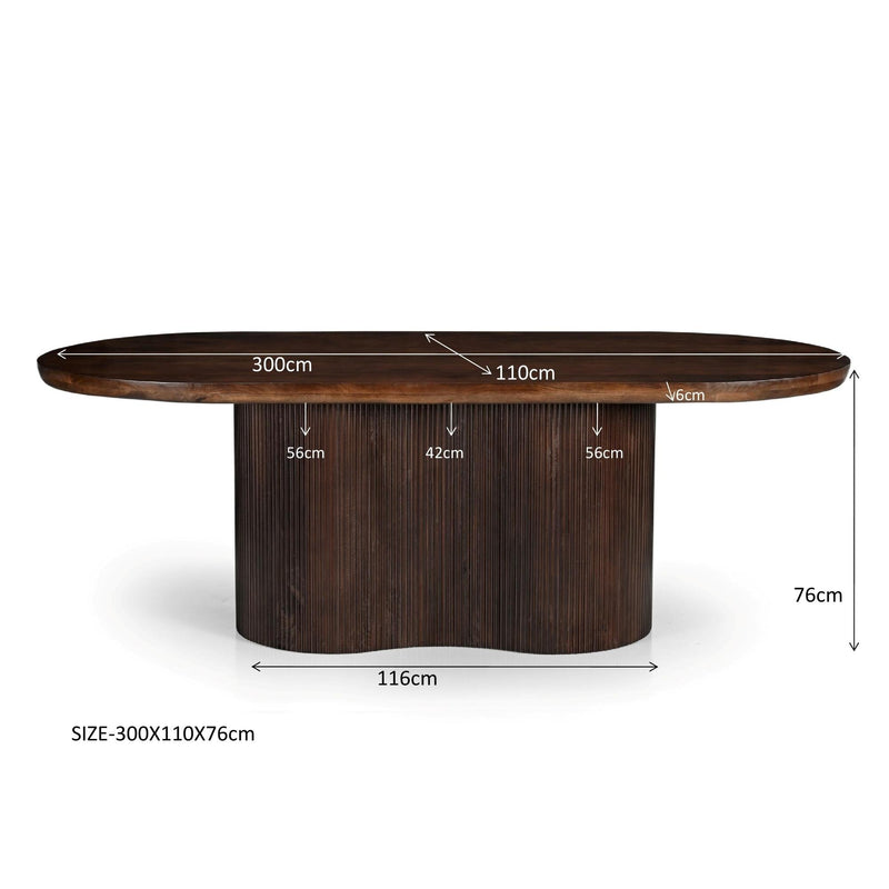 Eettafel Sevilla Mangohout Bruin 110x300 cm-Eettafels-Livingfurn