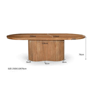 Eettafel Sevilla Mangohout Naturel hout 110x250 cm-Eettafels-Livingfurn
