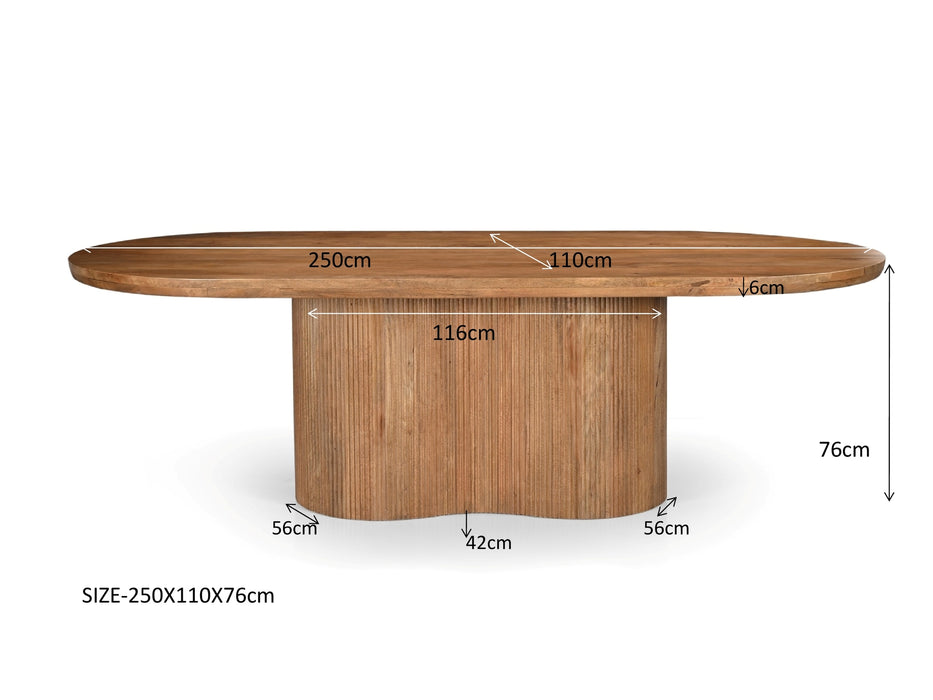 Eettafel Sevilla Mangohout Naturel hout 110x250 cm-Eettafels-Livingfurn