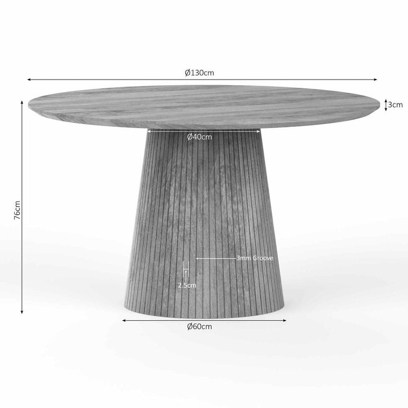 Eettafel Solana 130 cm Taupe 130x130x76 cm-Eettafels-Starfurn