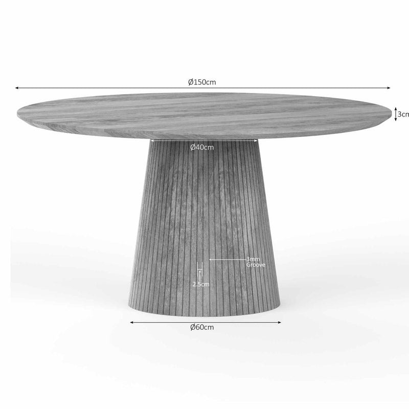 Eettafel Solana 150 cm Taupe 150x150x76 cm-Eettafels-Starfurn