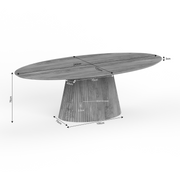 Eettafel Solana 240 cm Naturel Ovaal 240x120x76 cm-Eettafels-Starfurn