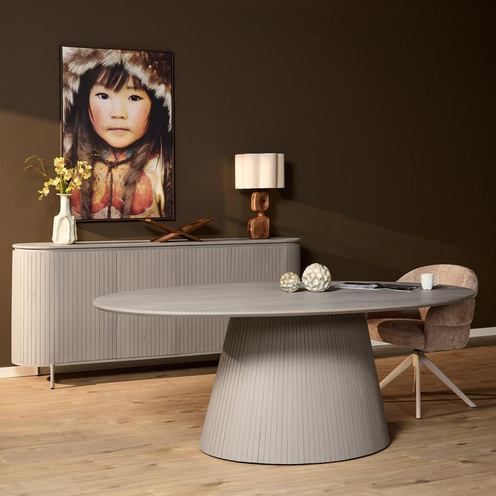 Eettafel Solana - 240 cm - Ovaal - Taupe-Eettafels-Starfurn