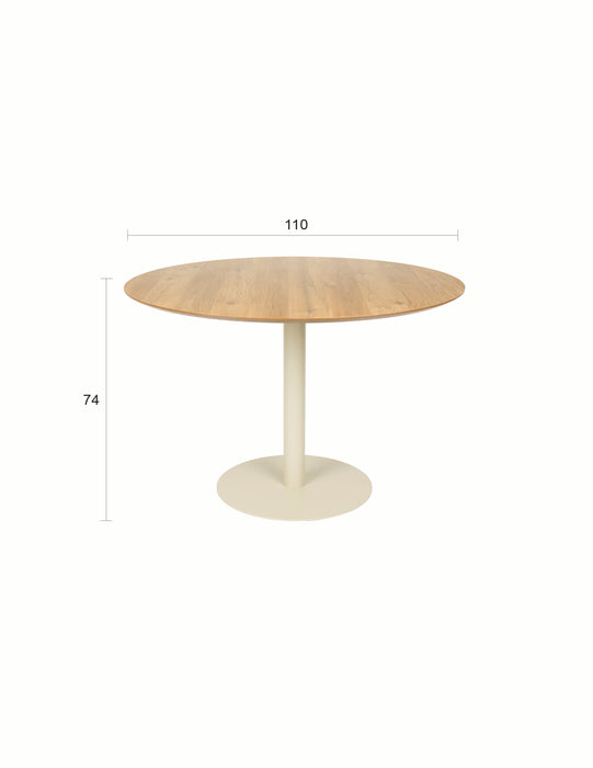 Eettafel Steven MDF Beige Ø110x74 cm-Eettafels-Creating Home