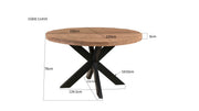 Eettafel Sturdy Rond Mangohout Naturel 150 cm 150x150x76 cm-Eettafels-Livingfurn