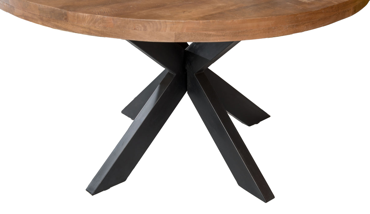 Eettafel Sturdy Rond Mangohout Naturel 150 cm-Eettafels-Livingfurn