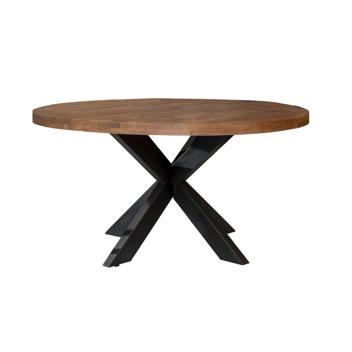 Eettafel Sturdy Rond Mangohout Naturel 150 cm-Eettafels-Livingfurn