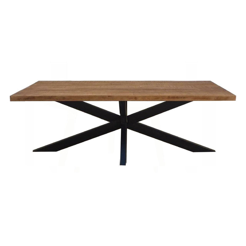 Eettafel Sturdy Spider Mangohout Naturel 160x90x76 cm-Eettafels-Livingfurn