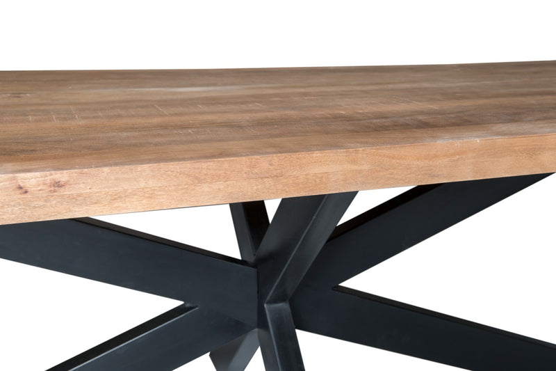 Eettafel Sturdy Spider Mangohout Naturel 200x100x76 cm-Eettafels-Livingfurn