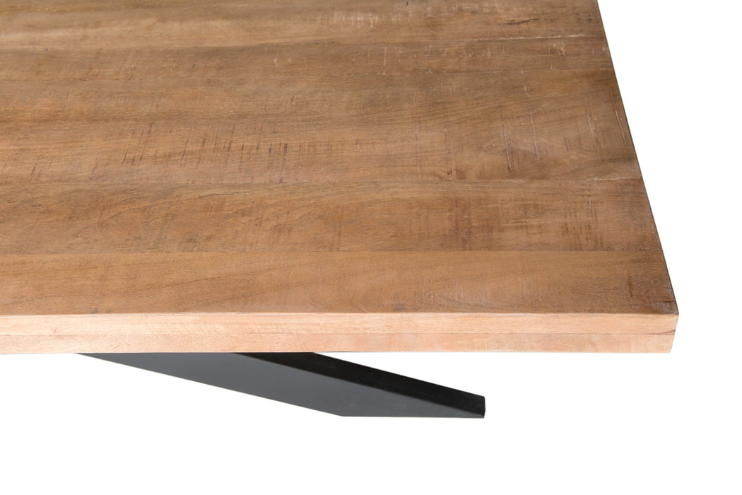 Eettafel Sturdy Spider Mangohout Naturel 220x100x76 cm-Eettafels-Livingfurn
