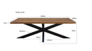 Eettafel Sturdy Spider Mangohout Naturel-Eettafels-Livingfurn