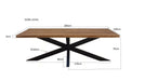 Eettafel Sturdy Spider Mangohout Naturel-Eettafels-Livingfurn
