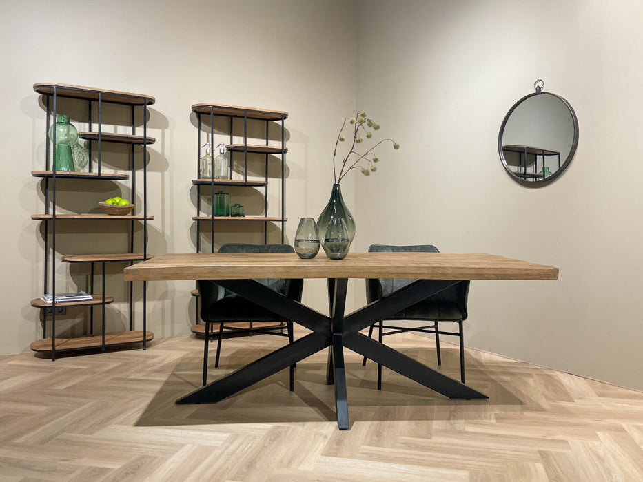 Eettafel Sturdy Spider Mangohout Naturel-Eettafels-Livingfurn