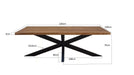 Eettafel Sturdy Spider Mangohout Naturel-Eettafels-Livingfurn