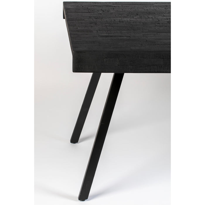 Eettafel Suri Teak Hout Zwart 180x90 cm-Eettafels-Creating Home
