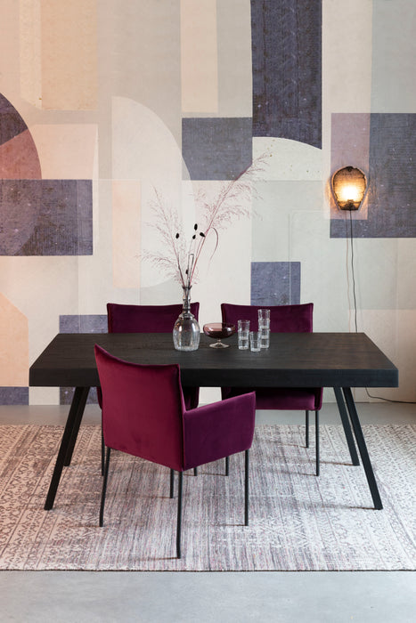 Eettafel Suri Teak Hout Zwart 200x90 cm-Eettafels-Creating Home