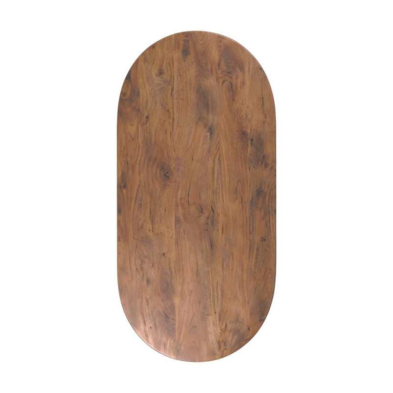 Eettafel Tafelblad Halve Cirkel Mangohout Nature Smooth 200x100-Ovale tafelbladen-LABEL51