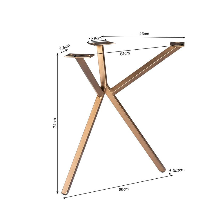 Eettafel Tafelpoten Brons Metaal 53x71 cm-Eettafels-Starfurn