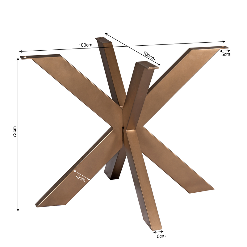 Eettafel Tafelpoten Brons Metaal 70 cm STF 70x70x73 cm STF-0015-Eettafels-Starfurn